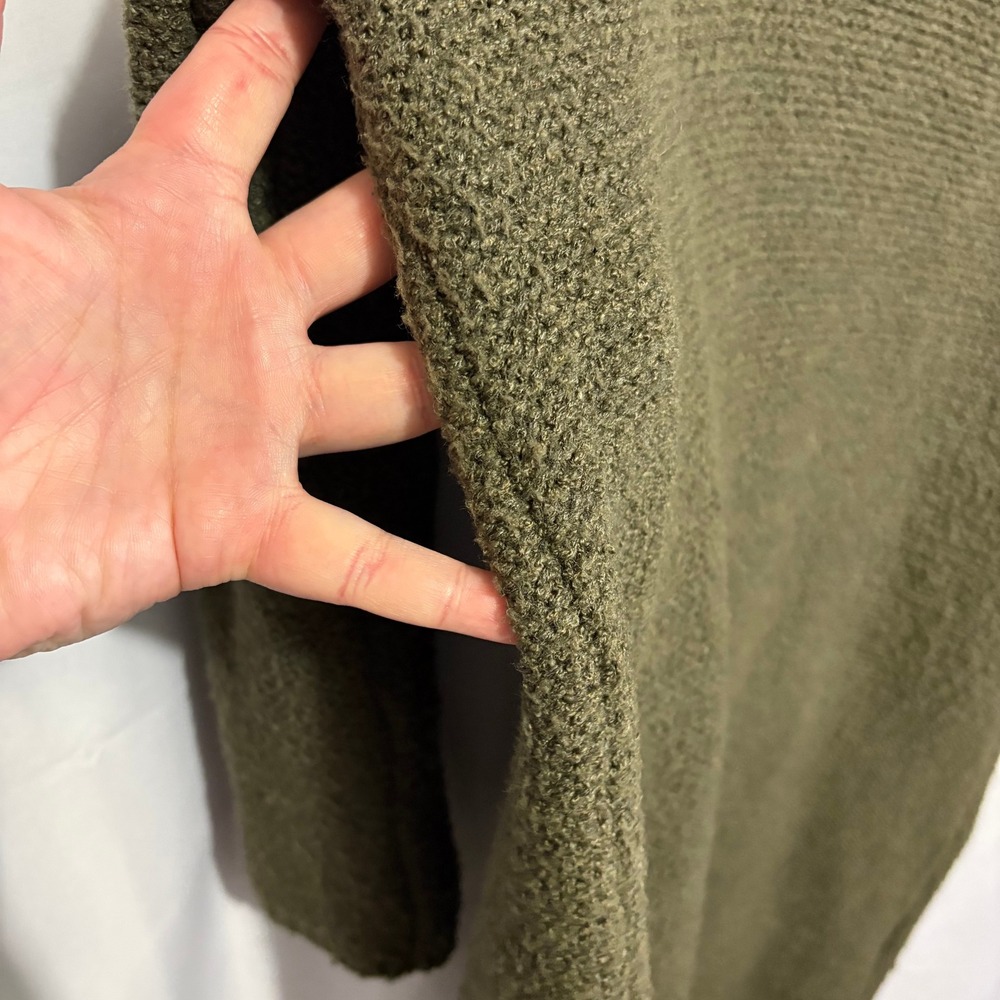 Coldwater Creek Olive Green Longline Cardigan Sweater Plus 1X Button Front Mossy - Picture 7 of 10